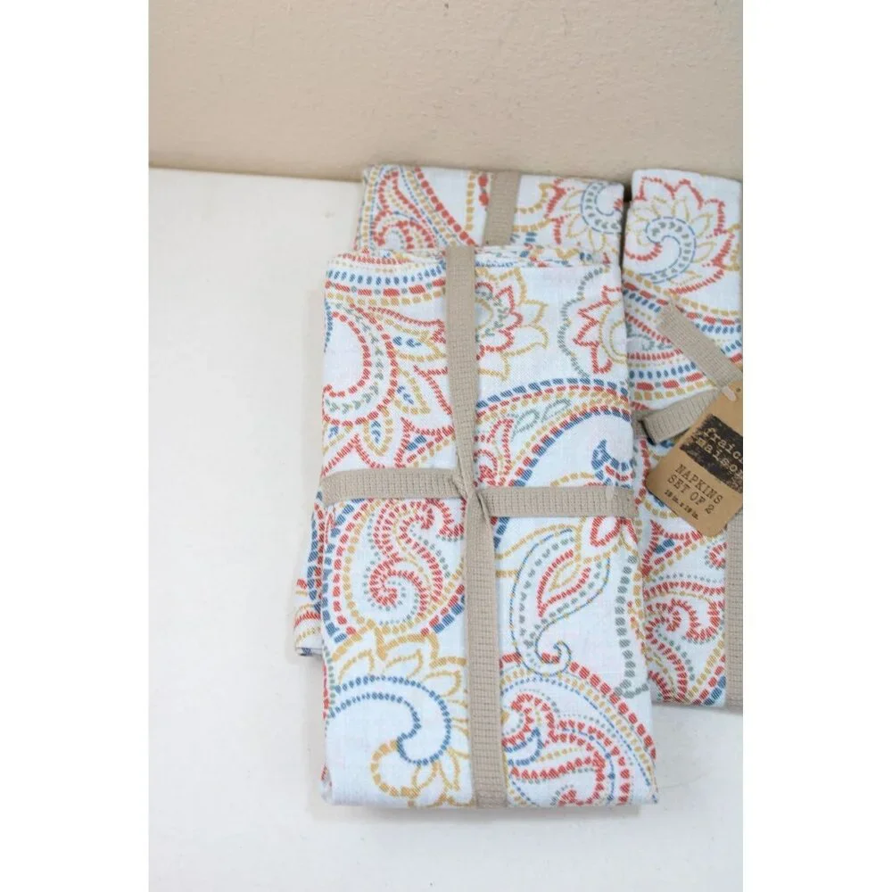 8 Fraiche Maison Napkins Harian Paisley 93270 w/ Tags